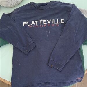 Jansport Navy Tee with Red Logo vintage patch logo